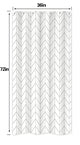Riyidecor Stall Small Shower Curtain Half Size 36x72 Inch White Beige Single Narrow Tiny Geometric Chevron Striped Herringbone 7 Pack Hooks Dorm Decor Fabric Bathroom Set Polyester Waterproof