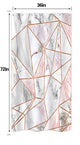 Riyidecor Pink Marble Shower Curtain Geometric Gray Rose Gold Stripes 36Wx72H Inch Cracked Pattern Lines White Panel Realistic Art Printed Fabric Waterproof Bathtub Decor 7 Pack Plastic Hooks