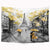 Wowzone Eiffel Tower Oil Painting Pairs Tapestry European City Landscape France 51Lx59W Inch Gray Yellow Tree Lovers Couple Building Umbrella Decoration Bedroom Living Room Dorm Wall Hanging