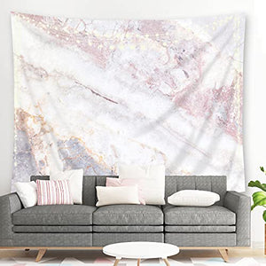 Riyidecor Pink White Gray Marble Fabric Tapestry Wall Hanging 60Hx80W Inch Abstract Luxury Nature Stone Textured Crack for Men Women Modern Elegance Home Dorm Decor Bedroom Living Room