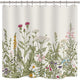 Riyidecor Extra Long Wild Flower Shower Curtain 72Wx78H Inch Botanical Colorful Border Herbs Decor Bathroom Windows Fabric Polyester Waterproof 12 Plastic Hooks Included Vintage
