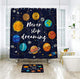 Riyidecor Cute Planet Quotes Shower Curtain Kids Cartoon Star Cluster Space Galaxy Solar System Universe Decor Fabric Bathroom Set 72x72 Inch 12 Pack Plastic Shower Hooks Included