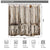 Riyidecor Extra Long Fabric Barn Door Shower Curtain for Bathroom 72Wx78H Inch Rustic Wood Bath Curtain for Men Women Farmhouse Door Pattern Home Decor Western Country Set Waterproof 12 Pack Hooks