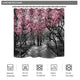 Riyidecor Blooming Pink and Gray Shower Curtain Forest Flowers Cherry Blossoms Park Spring Floral Trees Road Landscape Scenic Fabric Waterproof Bathroom Decor Set 72x72 Inch 12 Shower Plastic Hooks