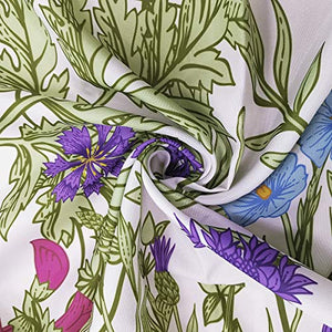 Riyidecor Fabric Green Leaves Shower Curtain for Bathroom Decor 72Wx72H Inch Floral Flower Botanical Decorative Bath Set Plants Herbs Bathroom Accessories Polyester Waterproof 12 Pack Hooks