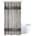Rustic Barn Door Shower Curtain Wooden Metal Texture Bathroom