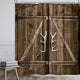Riyidecor Wooden Garage Barn Door Shower Curtain 72Wx72H Inch Wood Plank Retro Rustic Farmhouse 12 Pack Metal Hooks Country Decor Fabric Bathroom Polyester Waterproof