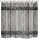 Rustic Barn Door Shower Curtain Wooden Metal Texture Bathroom