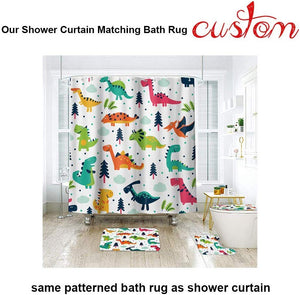 Riyidecor Shower Curtain Matching Bath Rug Custom