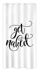 Riyidecor Fashion Get Naked Shower Curtain Black and White Plastic Hooks 7 Pack Concise Decor Set Polyester Waterproof Fabric 36x72 Inch for Bathroom