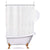 Riyidecor Clawfoot Tub Waffle Shower Curtain 180Wx70H Inch All Wrap Around Extra Wide Shower Curtain Polyester Bathroom Decor Fabric Panel 32-Pack Metal Shower Hooks Without Magnets