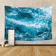 Riyidecor Ocean Tapestry 80Wx60H Inch Cute Calm Wave Sea Cool Water Nature Simple Aesthetic Blue White Art Wall Hanging Bedding Wall Art Decor Bathroom Fabric Home Dorm Living Room