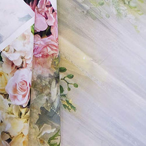 Riyidecor Pink White Bridal Floral Wall Backdrop Gauze Curtain Rose Flowers Wedding Photography Background Reception Ceremony 7x5 Feet Decoration Props Party Photo Shoot Backdrop Vinyl Cloth