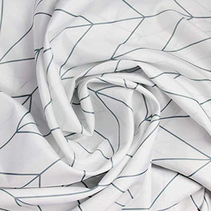 Riyidecor Stall Small Shower Curtain Half 39x72 Inch Chevron Herringbone Geometric Striped Simple Modern Classy Neutral 7 Pack Hooks Contemporary Decor Fabric Bathroom Set Polyester Waterproof