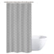 Riyidecor Stall Small Shower Curtain Half Size 36x72 Inch Narrow Single Chevron Striped Herringbone Grey Geometric Tiny 7 Pack Hooks Dorm Decor Fabric Bathroom Set Polyester