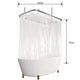 Riyidecor Clear Clawfoot Tub All Around Shower Curtain 180x70 Inch Wrap Around Bathroom Shower Panel Set Extra Wide 32 Pack Shower Hooks Included Heavy Duty