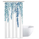 Riyidecor Blue Leaves Shower Curtain 36Wx72H Inches Watercolor Spring Botanical Plant Branch Bouquet Fabric Waterproof Polyester with 7 Pack Plastic Hooks