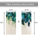 Riyidecor Watercolor Peacock Feather Curtains (2 Panels 52 x 84 Inch) Teal Blue Rod Pocket Turquoise Floral Green Leaf Rustic Art Printed Living Room Bedroom Window Drapes Treatment Fabric