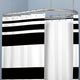 Riyidecor Clawfoot Tub Shower Curtain Round Tub 180x70 Inch Bathtub Tot Tub Black Striped All Wrap Around Freestanding Extra Wide Polyester Fabric Panel Waterproof Bathroom Decor 32 Pack Metal Hooks
