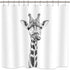 Riyidecor Funny Animal Shower Curtain Giraffe Jungle Safari Tropic African Wildlife Black and White Kid Boy Modern Designer Cool Bathroom Decor 72Wx72H inch 12 Pack Plastic Hooks