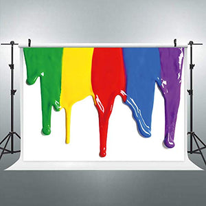 Riyidecor Painting Splatter Fabric Backdrop Abstract Graffiti Colorful Paint Art Party 7Wx5H Feet Hip Hop Baby Shower Birthday Rainbow Celebration Photo Shoot Studio