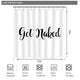 Riyidecor Get Naked Shower Curtain Funny White Unique Words Cute Script Men Women Polyester Waterproof Fabric 72 x 72 Inches with 12 Pack Plastic Shower Hooks Bathroom
