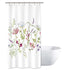 Riyidecor Herbs Floral Plants Shower Curtain 39" W x 72" H Small Stall Watercolor Wildflowers Delicate Flower Pink Tansy Pansies Retro White Decor Fabric Bathroom Polyester Waterproof Plastic