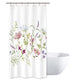 Riyidecor Herbs Floral Plants Shower Curtain 39" W x 72" H Small Stall Watercolor Wildflowers Delicate Flower Pink Tansy Pansies Retro White Decor Fabric Bathroom Polyester Waterproof Plastic