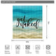 Riyidecor Get Naked Shower Curtain Beach Abstract Ocean Wave Ombre 60x72 Inch Gradual Blue Teal Aqua Turquoise Aesthetic Fantastic Color Printed Modern Simple Cool Design 12-Pack Hooks