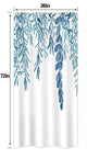 Riyidecor Blue Leaves Shower Curtain 36Wx72H Inches Watercolor Spring Botanical Plant Branch Bouquet Fabric Waterproof Polyester with 7 Pack Plastic Hooks