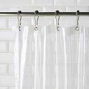 Riyidecor Clear Clawfoot Tub All Around Shower Curtain 180x70 Inch Wrap Around Bathroom Shower Panel Set Extra Wide 32 Pack Shower Hooks Included Heavy Duty