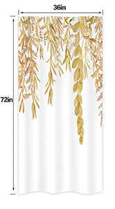 Riyidecor Orange Yellow Maple Leaves Single Stall Shower Curtain 36Wx72H Inch Sage Bathroom Decor Watercolor Spring Autumn Botanical Plants Fabric Waterproof Home Bathtub Decor 7 Pack Plastic Hook