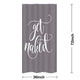 Riyidecor Small Stall Shower Curtain Half 36Wx72L Inch Get Naked Single Narrow Grey Words Modern Alphabet Cool Funny Fashion Polyester Waterproof Fabric 7 Pack Shower Hooks Bathroom Decor
