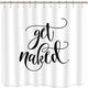 Riyidecor Fashion Get Naked Shower Curtain Metal Hooks 12 Pack Concise Decor Set Polyester Waterproof Fabric 72x72 Inch for Bathroom