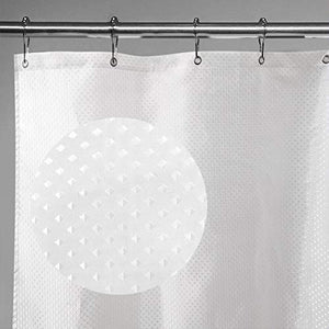 Riyidecor Clawfoot Tub Waffle Shower Curtain 180Wx70H Inch All Wrap Around Extra Wide Shower Curtain Polyester Bathroom Decor Fabric Panel 32-Pack Metal Shower Hooks Without Magnets