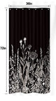 Riyidecor Small Stall Wildflower Plant Shower Curtain 36Wx72H Inch Black Background Botanical Floral Border Herbs Leaves Decor Nature Vintage Bathroom Fabric Polyester Waterproof 7 Pack Plastic Hooks