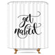 Riyidecor Fashion Get Naked Shower Curtain 72Wx84L Inch Extra Long 12 Pack Metal Hooks Included White and Black Cool Shower Curtain Panel Polyester Waterproof for Bathroom