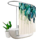Riyidecor Extra Wide Peacock Feather Clawfoot Tub Fabric Shower Curtain 108Wx72H Inch 18 Pack Metal Hooks Watercolor Floral Green Leaf Teal Turquoise Vibrant Psychedelic Decor Bathroom Waterproof
