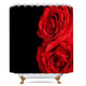 Riyidecor Floral Shower Curtain Red Rose Flower Blossom Black Rustic Valentine's Day Romantic Love Abstract Vintage Decor Fabric Polyester Waterproof 72x72 Inch 12 Pack Plastic Hooks