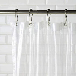 Riyidecor Clear Bathtub Shower Curtain Clawfoot Tub All Around 180x70 Inch with Magnets Wrap Around Bathroom Shower Panel Set Extra Wide 32 Pack Shower Hooks Included Heavy Duty