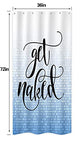 Riyidecor Small Stall Shower Curtain Get Naked 36Wx72L Inch Half Ombre Blue Round Dot Nakey Urban Cool Funny Unique Fashion Modern Aesthetic Polyester Waterproof Fabric 7 Pack Shower Hooks Bathroom