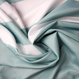Riyidecor Clawfoot Tub Shower Curtain Round Tub 180x70 Inch Bathtub Green White Striped All Wrap Around Polyester Fabric Decor Panel Set Waterproof with 32-Pack Metal Shower Hooks