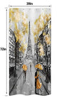 Riyidecor Extra Long Paris Shower Curtain 39W x 72H Eiffel Tower Landscape France Modern Couple Oil Painting Black Yellow European City Fabric Waterproof Bathroom Home Decor 7 Plastic Shower Hooks