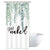 Riyidecor Green Leaves Get Naked Single Stall Shower Curtain 36Wx72H Inch Sage Bathroom Decor Watercolor Narrow Spring Botanical Plants Quotes Fabric Waterproof Home Bathtub Decor 7 Pack Plastic Hook