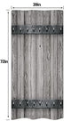 Riyidecor Rustic Stall Barn Door Shower Curtain 39Wx72H Small Farmhouse Wooden Metal Texture Bathroom Decor Fabric Polyester Waterproof with 7 Pack Plastic Shower Hooks