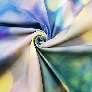 Riyidecor Polyester Fabric Blue Abstract Bokeh Shiny Backdrop (No Glitter) Polka Dots Sparkle Mermaid Photography Backgrounds 7x5 Feet Party Wedding Celebration Baby Shower Banner Studio Photo Shoot