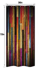 Riyidecor Small Stall Colorful Painted Wood Shower Curtain 36Wx72H Inch Plank Rustic Wooden Vintage Barn Door Bathroom Polyester Waterproof 7 Pack Plastic Hooks