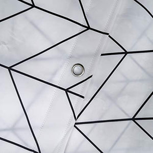 Riyidecor Clawfoot Tub Chevron Shower Curtain Bathtub All Wrap Around White Herringbone Round Polyester Fabric Wraparound Extra Wide Panel 180x70 Inch Set Waterproof with 32 Metal Hooks and Magnets
