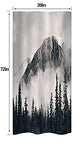 Riyidecor Small Stall Misty Forest Shower Curtain 39Wx72H inch Mountain Nature Rustic Scenery Foggy Smokey Tree National Parks Cliff Outdoor Idyllic Home Decor Fabric Bathroom Plastic Hooks 7 Pack