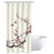 Riyidecor Stall Blossom Cherry Buds Shower Curtain 36Wx72H Inch Spring Flower Branches Asian Style Japanese Chinese Floral Painting Birds Decor Fabric Polyester Waterproof Fabric 7 Pack Plastic Hooks